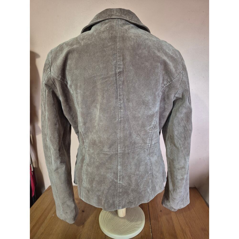 Genuine Suede Uniform Leather John Paul Richard womens blazer‎ size large brown - Picture 4 of 5